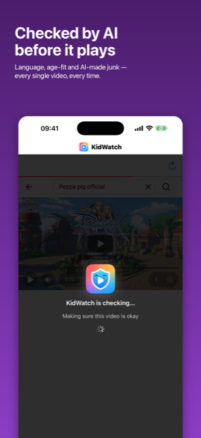 KidWatch analysing a video before it plays